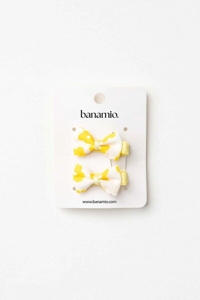 Banamio Set of 2 Daisy Printed Tiny Bow Buckles