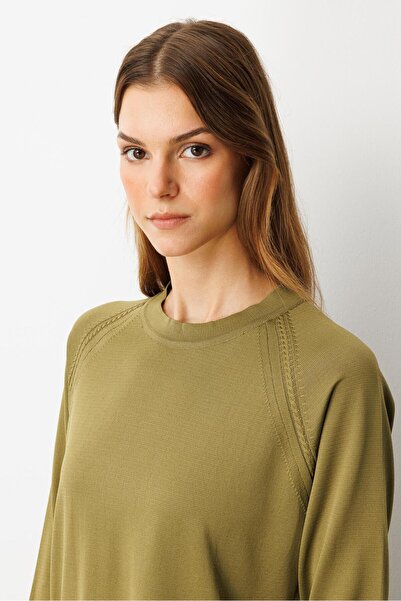 accort Reglan Kol Basic Triko Tunik-Y.YEŞİLİ