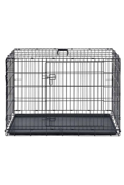 DacEnergy Cusca pentru caini , otel vopsit cu pulbere, tava detasabila din plastic, 2 intrari