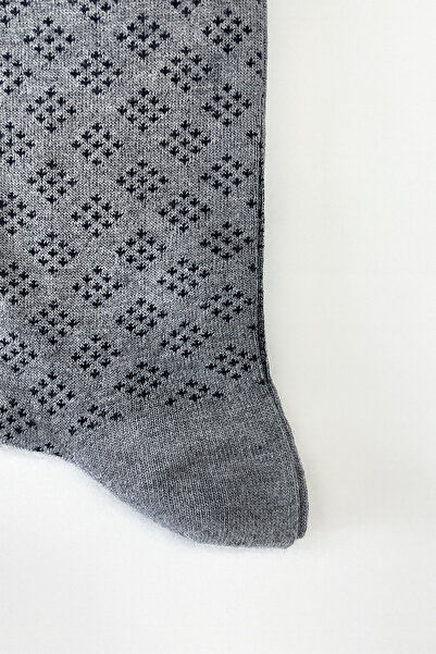 Morven Men's Gray Bamboo Patterned Socks
