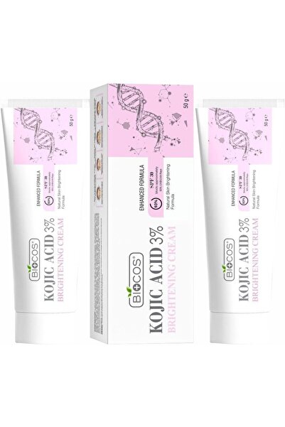 BIOCOS Kojic Acid Cream for Dark Spots & Hyperpigmentation Skin Brightening & Acne Scar Removal 2Pack 50gm