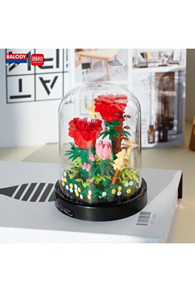 Other BLOCKS FLOWERS IN GLASS JAR FOREST MACROCLIMATE DECORATION GIFT RED ROSES