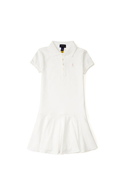 Polo Ralph Lauren Beyaz Kız Çocuk Elbise