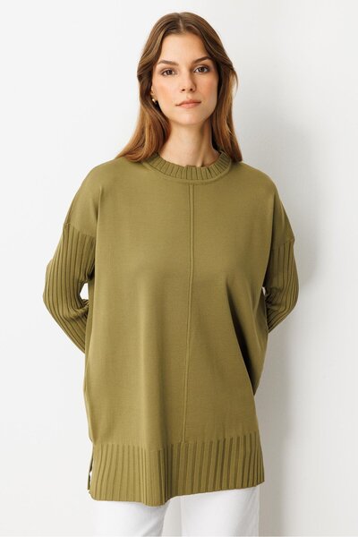 accort Ribana Detaylı Triko Tunik-Y.YEŞİLİ