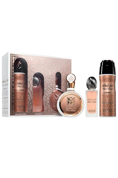 Lattafa perfumes Set Cadou Fakhar Woman 100 ml+ Deodorant+ Hair Mist