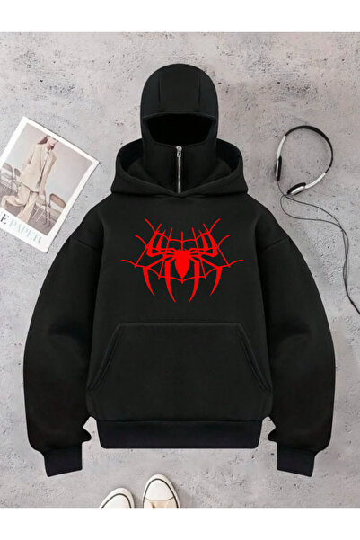 DEEFWEAR سويت شيرت بسحاب مطبوع للجنسين بتصميم النينجا