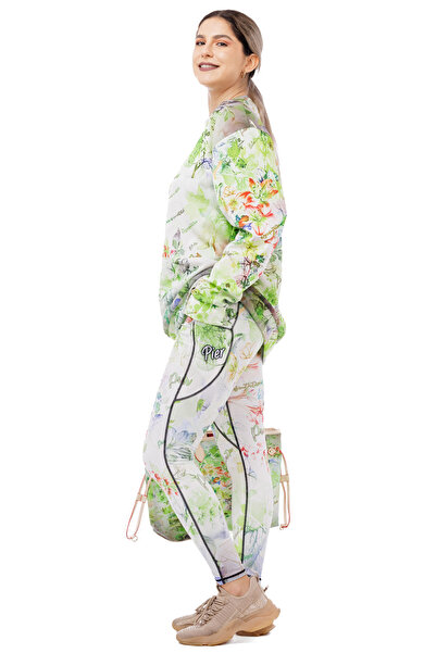 Pier Green Jump tights with flowers