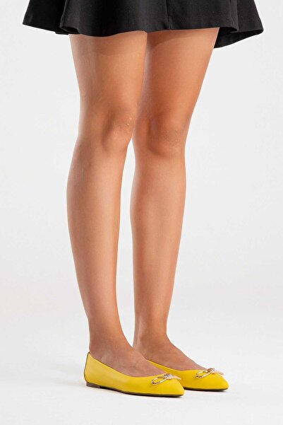 Zeynep Sıradağlı Veibola Kadın Deri Babet Sarı