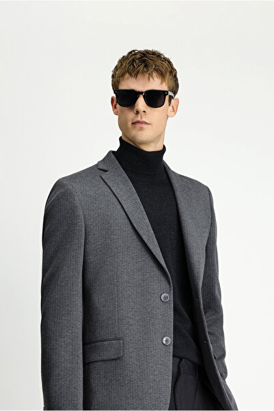 Kiğılı Regular Fit Pointed Collar Plain Dobby Wool Classic Suit