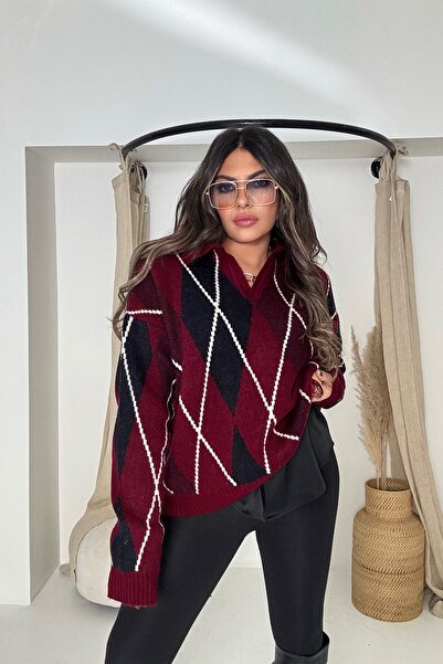 Sohotique By P Πουλόβερ Massi με γιακά πόλο μπορντό