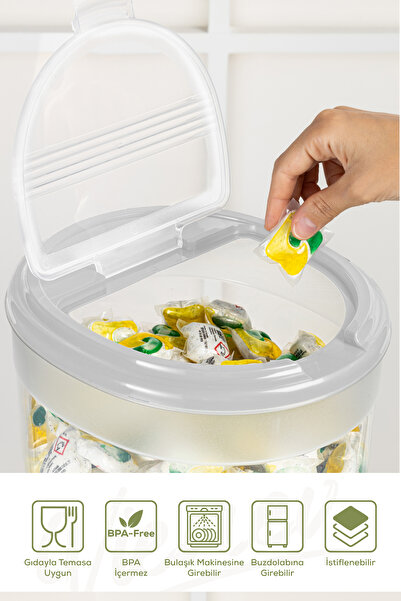 Vienev 2-Piece 8 Liter Large Plastic Detergent Storage Box – with Light Gray Lid