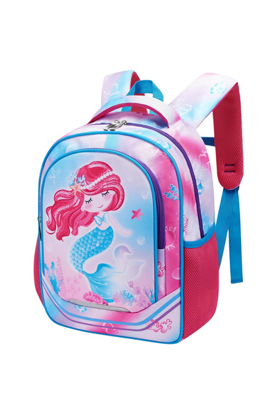 WAWSAM Rucsac pentru fete, sirena, buzunare laterale pt sticla, curea frontal...