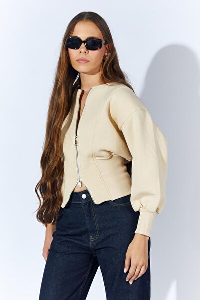 TENA Γυναικείο φούτερ με φερμουάρ με λεπτομέρεια από τρεις κλωστές