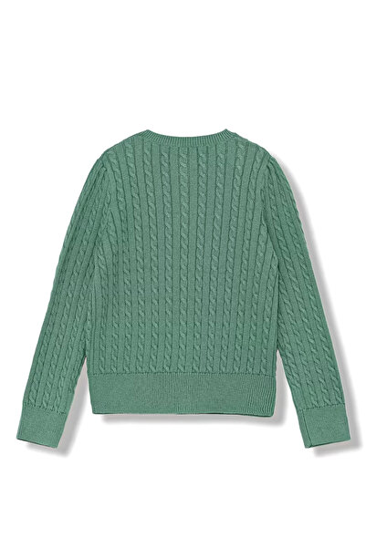 Polo Ralph Lauren Yeşil Örgü Dokulu Kız Çocuk Hırka