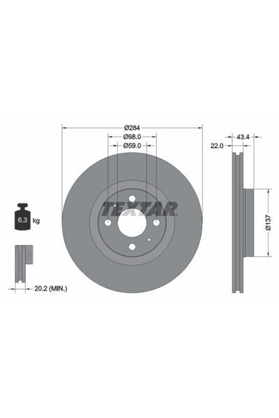 Krieger Disc Frana Abarth 500C / 595C / 695C Alfa Romeo 155
