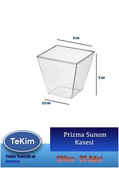 tekim temizlik ve ambalaj Mika Sert Plastik Kübik Prizma Sunum Kasesi 120cc 2...