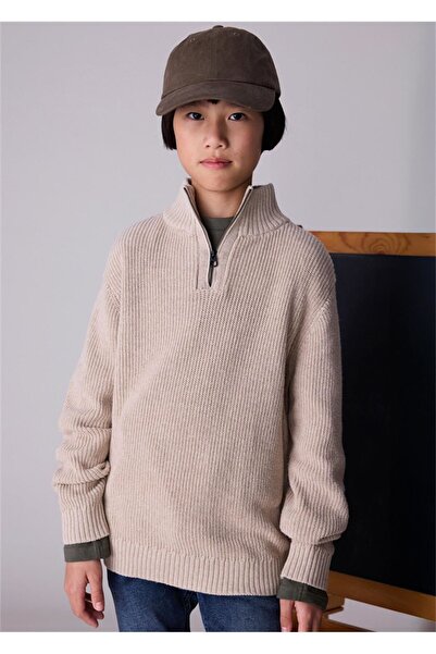 MAYORAL Boy's Zippered Sweater Cream 7304