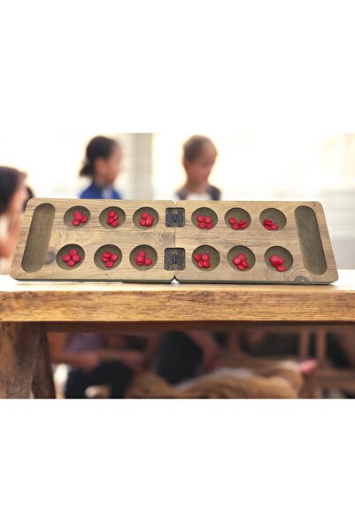 rehatoys Rehatoys Wooden Mangala Set 16X56 cm (with Red Stone)