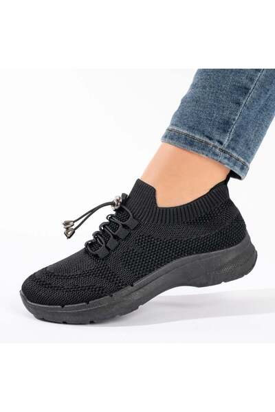 BMoD Pantofi sport negri cu șireturi elastice pentru femei MOD11170