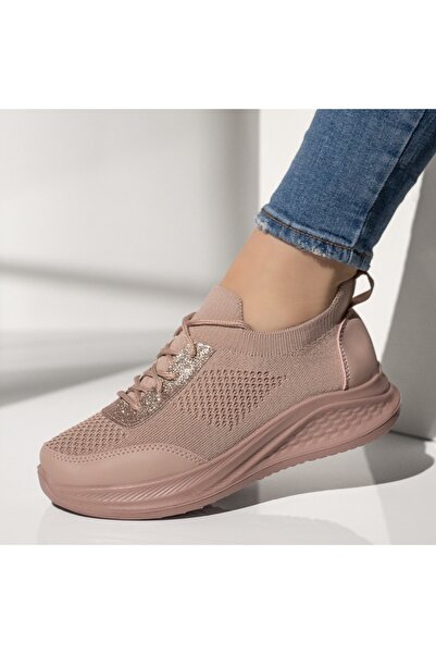 Modlet.ro Women's pink lace-up sneakers MOD13398