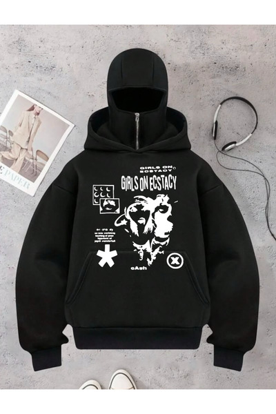 DEEFWEAR سويت شيرت بسحاب مطبوع للجنسين بتصميم النينجا