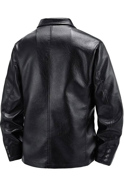 NYC GİYİM TEKSTİL Hakiki Deri Sonbahar-Kış Mevsimi Blazer Torba Cepli Ceket