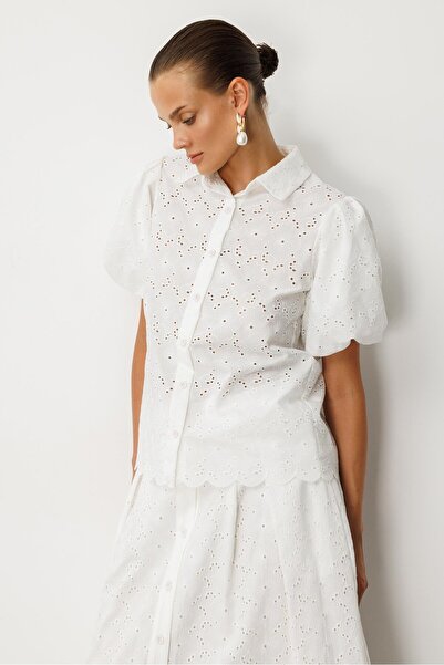 accort Balon Kol Pamuklu Fisto Gömlek-KEMIK