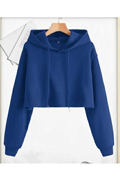 blackbonds kapusonlu kadın crop sweatshırt