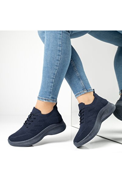 Modlet.ro Teniși de damă albastru închis cu talpă groasă MOD13235