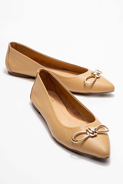 Zeynep Sıradağlı Veibola Дамски балерини от естествена кожа, цвят карамел