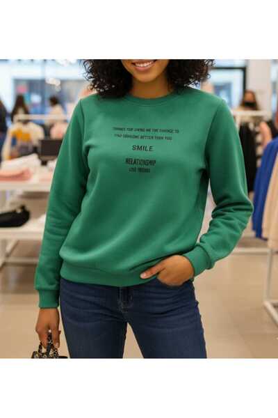 2 İplikli Baskılı Sweatshirt