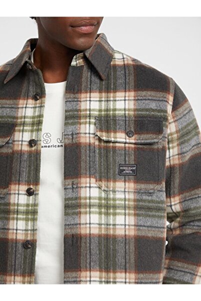 Guess Jeans Erkek Yün Karışımlı Regular Fit Gömlek