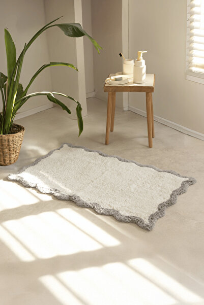 İrya Scallop Tekli Banyo Paspası Bambu 60x100 Gri