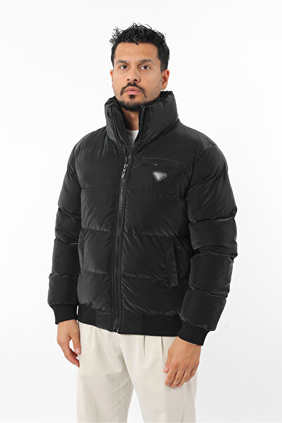 Rodrigo Men's Inflatable Tight Fitting Fiber Cold-Proof Thick Coat with Elastic Sleeves and Waist