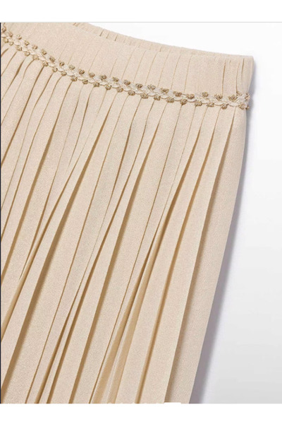 Abel & Lula Girl's Pleated Skirt - Cream