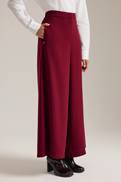 Aker Beli Lastik Detaylı Dökümlü Pantolon Etek