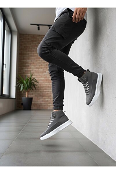 EBRUS TREND Et0321 Hidden Lace Men's Smoked White Sole Sports Boots