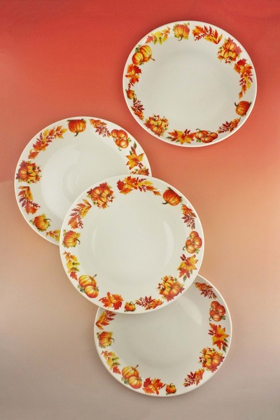 Bursa Porselen Dekor Pumpkin 4-Piece Porcelain Serving Plate