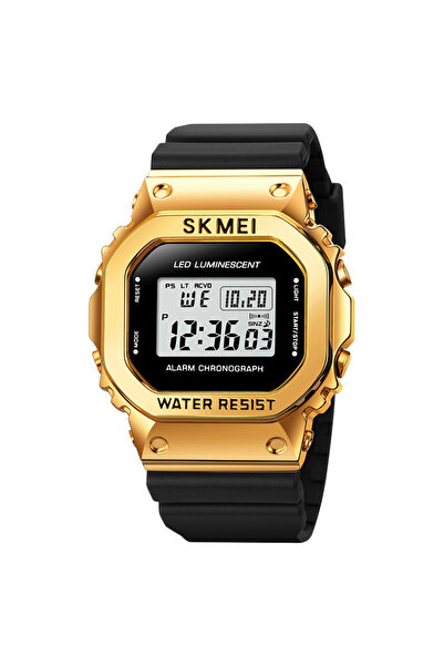 Skmei Ceas bărbătesc sport, stil militar, digital, negru/auriu