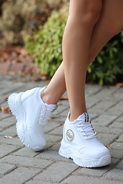 kajal ayakkabı Frm 8008 Embroidered Hidden Heel Sneakers