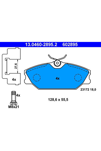 Ate Set Placute Frana Frana Disc Renault Clio 2/Laguna 1/Megane 1