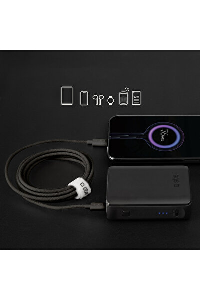 Other Kabel przewód w oplocie USB-C 60W 1.5m - czarny