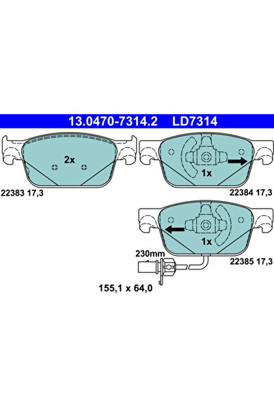 Ate Set Placute Frana Frana Disc Audi A4 Allroad B9/A4 B9/A5 2015-2020