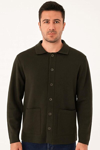 Markova Gömlek Yaka Düğmeli Yandan Cepli Düğmeli Günlük Kullanıma Uygun Hırka 5119