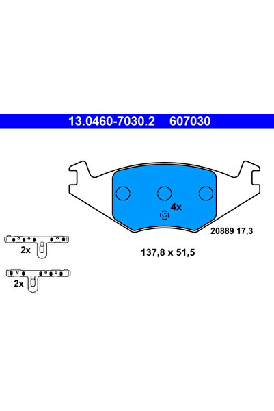 Ate Set Placute Frana Frana Disc Seat Cordoba/Ibiza 2 Vw Derby/Golf 2/Jetta 2