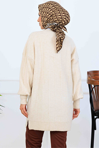 benguen Patterned Knitwear Tunic K6003 Stone Color