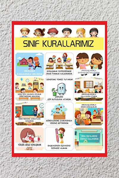 Rabadon Sınıf Kuralları Afişi Branda Baskı 50cm X 70cm