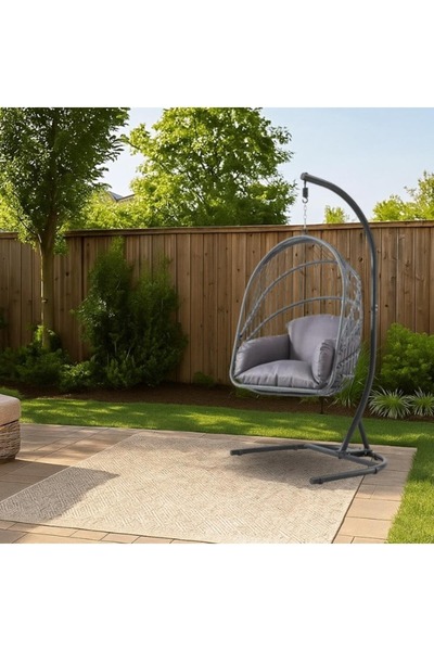 DEC4 كرسي مرجيحة تصفيط أنيق وعصري للاسترخاء