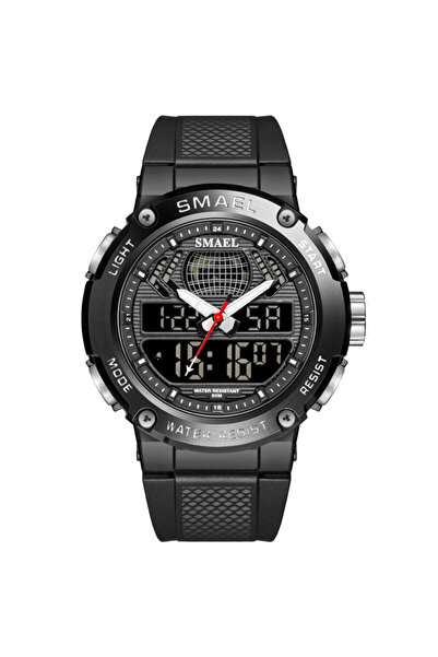 SMAEL Men's Watch Black Alarm Stopwatch Quartz Digital