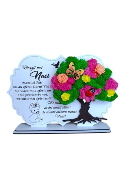 OEM Tablou copac cu licheni stabilizati, personalizat cu mesaj standard pentr...